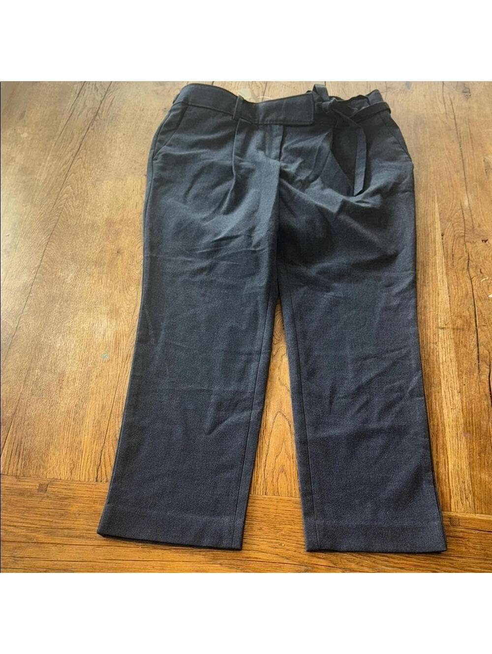 LOFT grey/ blue tie waist trousers NWT size 4P